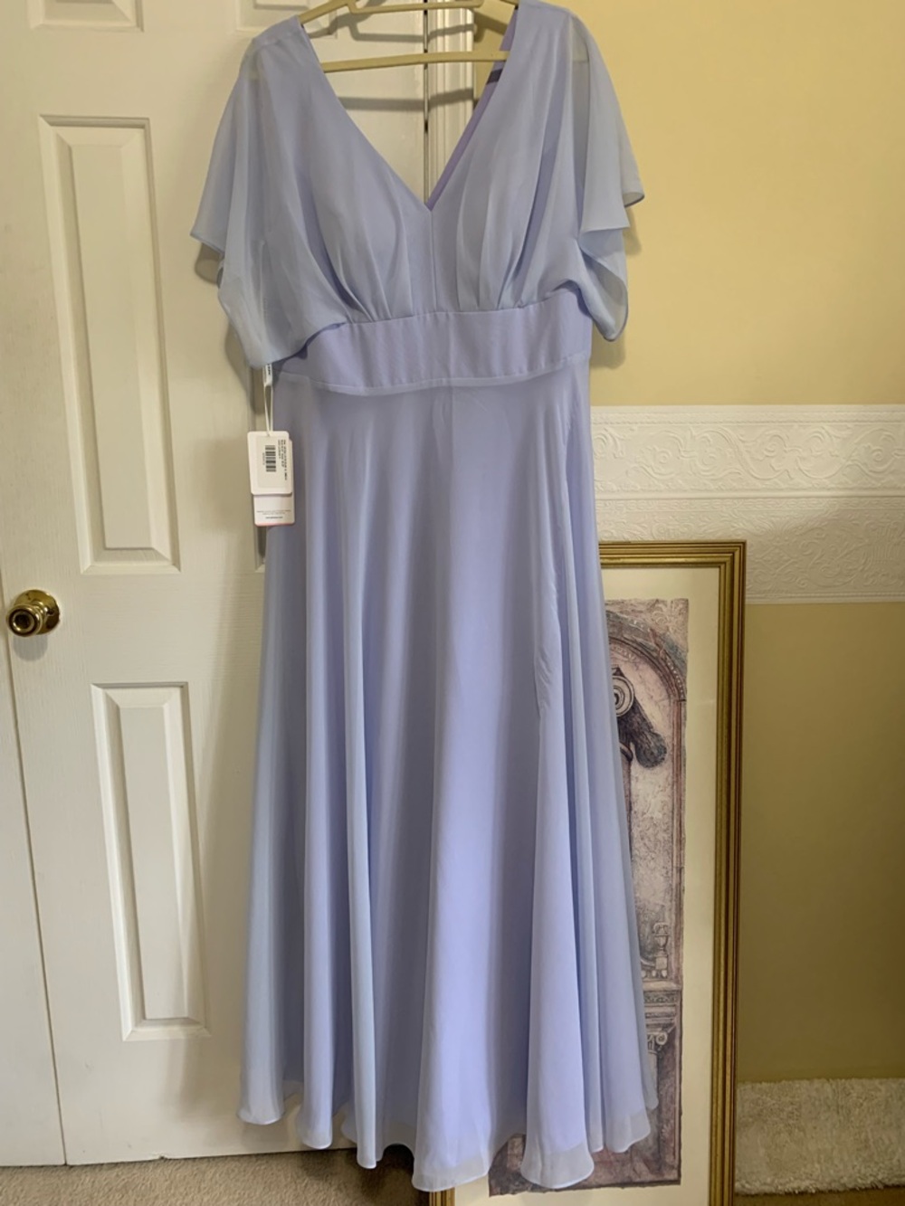 Light Blue Chiffon Gown Floor-Length Flutter Sleeve Woman’s Size 16W NEW (read) - Picture 12 of 13